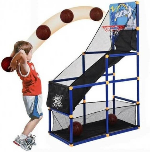 Imagen 4 de 9 de Estructura Aro De Basketball 2 Pelotas Inflador Ltf Shop