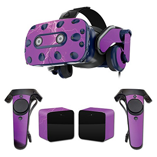 Piel Compatible Con Htc Vive Pro Vr Headset - Relámpago Púrp