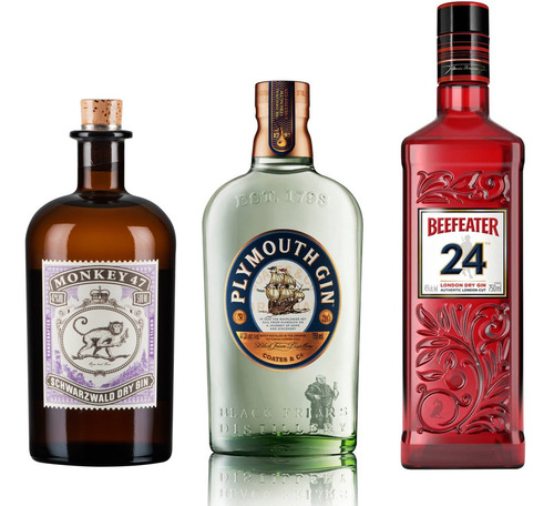 Kit Gin Plymouthl + Gin Monkey 47 + Gin Beefeater 24