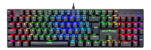 Teclado Mecânico Gamer Mamba Viper Pro Switch Azul Rgb Preto