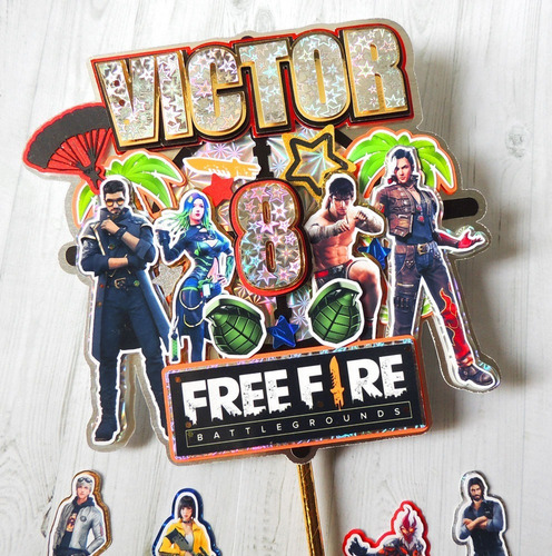Topper Para Tortas Free Fire En Relieve 3d Personalizados