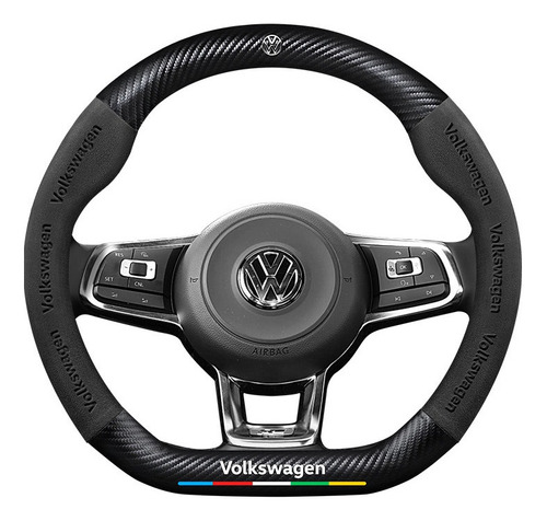 Funda De Volante De Fibra De Carbono Para Volkswagen Redond