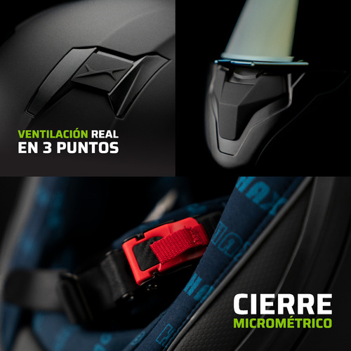 Hax Helmets Casco Abatible Dot + Ece. Amatista Matte Black