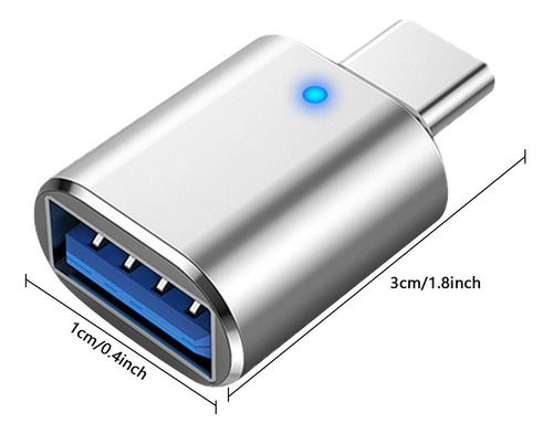 Adaptador Tipo C A Usb Adaptador Usb C A Usb 3.0 Con Luz Ada