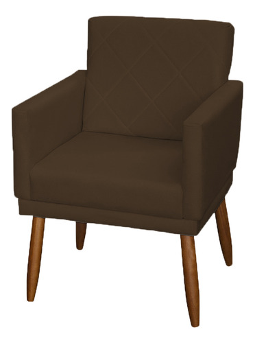 Kit 3 Poltronas Reforçadas Para Recepção Escritório Cores Cor Marrom Desenho Do Tecido Suede Liso
