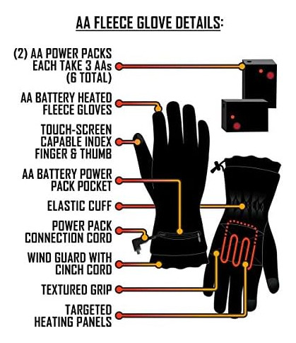 Actionheat Guantes Calefactables Con Pilas Aa Para Hombres Y
