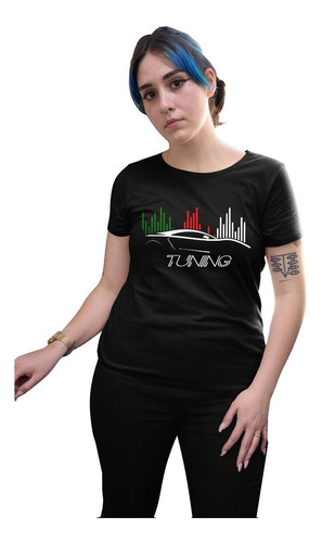 Playera Para Fiestas De Moda Negra De Dama Tunear Carros Cle