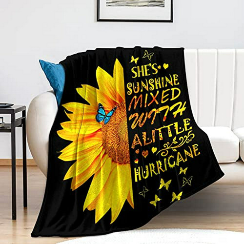Manta De Girasoles Suave 80 X60 Regalo Para Niños Y Adultos