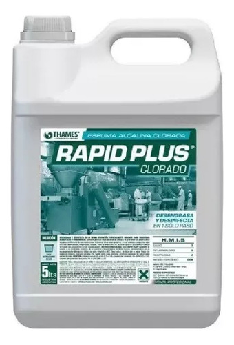 Desengrasante Desinfectante Clorado Thames Rapid Plus 5l