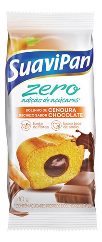 Mini Bolo Zero de Cenoura com Chocolate Suavipan 40g