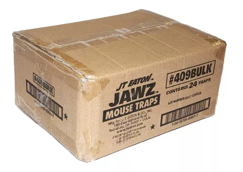  JT Eaton 409BULK Jawz Plastic Mouse Trap, For Solid or