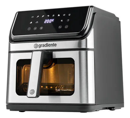 Fritadeira Air Fryer Grand Prime Gradiente 7,6 Litros Digital Inox Antiaderente 220v