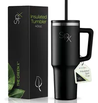 Comprar Botella Térmica Doble pared Termo Vaso Aislado, Botella De Agua Deportiva Fría\u002Fcaliente De Acero Inoxidable Taza De 1.2 L Negra