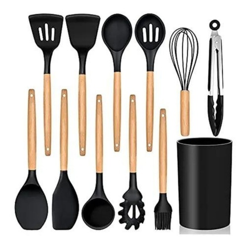 Set Utensilios De Cocina En Silicona X12 Resistente Al Calor