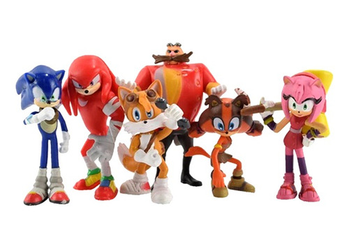 Figuras Sonic Knuckles Tails Coleccion X6 Muñecos