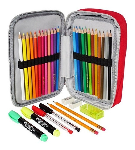 Faber Castell 24 Colores Estuche 34 Piezas Escuela Dibujo