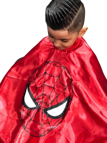 Capa De Corte Infantil Barbeiro Cabeleireiro Homem Aranha Capitão América