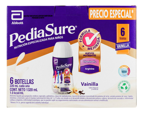 Pediasure Rpb Vaini Pack X 6 Unds    Fra - mL a $46