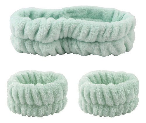 Juego De Diademas Elásticas De Forro Polar Coral, Verde