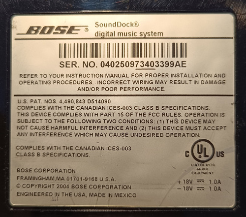 Bose Sound Dock 1 ( Par De Alto Falantes ) (Usado)
