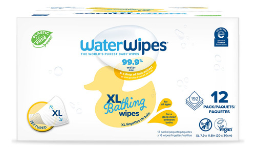 Waterwipes Toallitas De Bano Xl, Sin Plastico, Sin Enjuague,