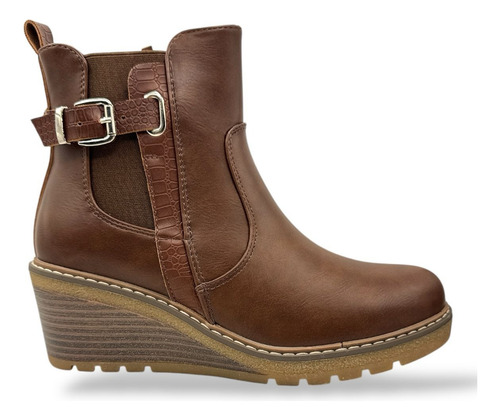 Botines De Mujer Tacón Bajo Cómodos Suaves Invierno 4285
