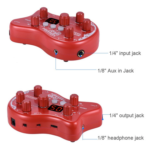 Procesador Multiefectos Ammoon Pockrock Para Guitarra