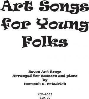 Art Songs For Young Folks - Bassoon And Piano - Kenneth F...