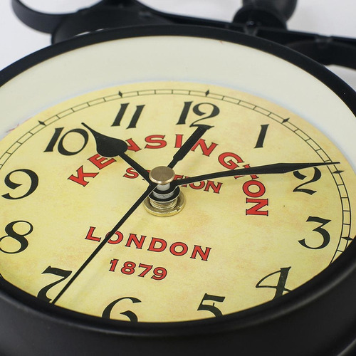Diseño De Arte Vintage Reloj De Pared De Doble Cara Metal