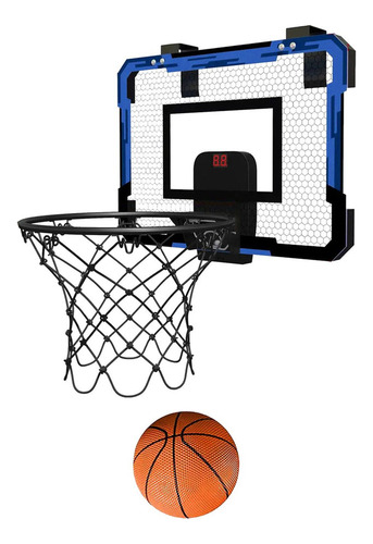 Aro De Baloncesto De La Habitación De La Puerta Con Azul