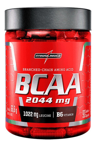 Suplemento en cápsula Integralmédica  BCAA 2044mg leucina en pote de 66.9g 90 un