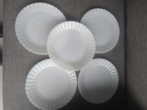 5 Pratos Rasos Opalina Termorey (Usado)