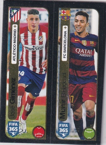 Lámina Album Fifa 365 2017 / Jose Gimenez - Munir El Haddadi