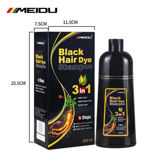 Shampoo Meidu Americano Hair Dye Cubre Canas Instantáneo