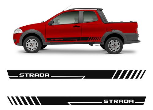 Faixa Lateral Fiat Strada 2013/2014 Adesivo Decorativo Sport
