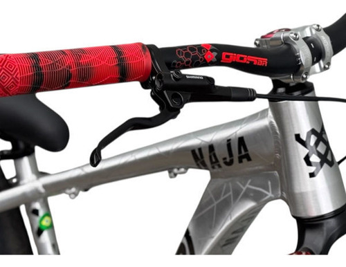 Bicicleta Hupi Naja 2025 Prata/vermelha Aro 26 Wheeling/grau