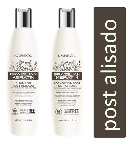  Kareol Shampoo Y Acondicionador · Post Alisado Brasileño