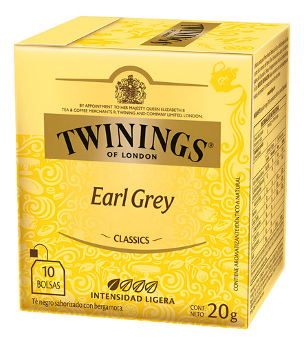 Te Twinings Earl Grey Caja X 10 Saquitos De 20 Gramos
