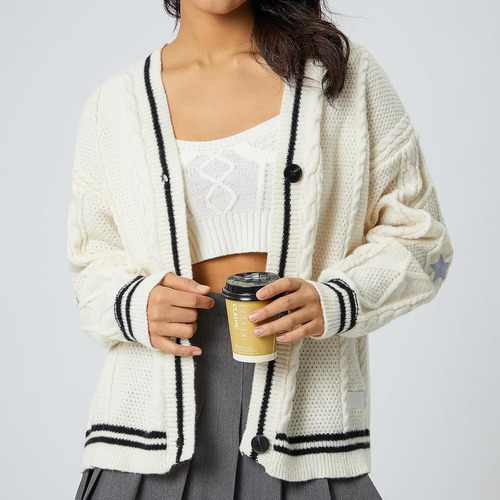 Suéteres Y Camisas De Lana Folclórica - Cardigan Único