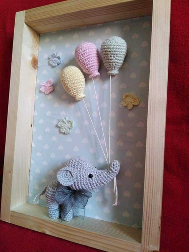 Cuadros Infantiles A Base De Figuras A Crochet. Amigurumi