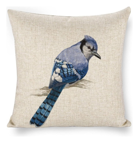 Icotoibabie Fundas De Almohada De Lino Blue Jay De 18 X 18, 