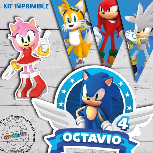 Kit Imprimible Editable Super Sonic + Libro Para Colorear