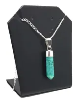 Comprar Dije Cuarzo Verde Turquesa Plata 925 Y Cadena 3x1 60x2 Cc10