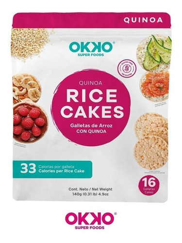 Rice Cakes Galletas De Arroz Con Quinoa Sin Gluten 140g Okko