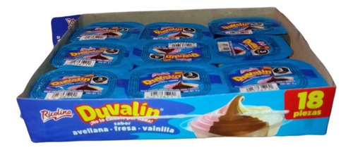 Natilla Ricolino Duvalin Avellana, Fresa, Vainilla 270g 18 U