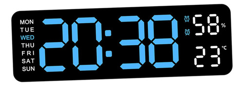 Reloj De Pared Led Reloj Despertador Azul Claro Negro