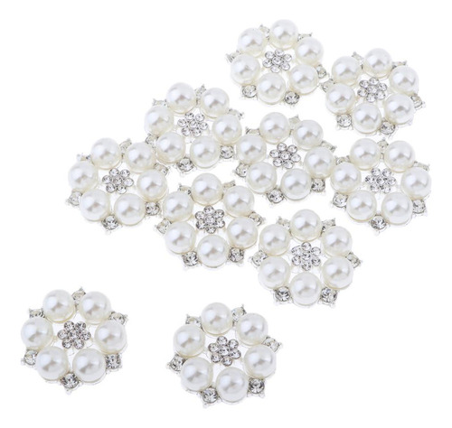 1 2x 10 Peças Botões De Strass De Pérola Para Casamento