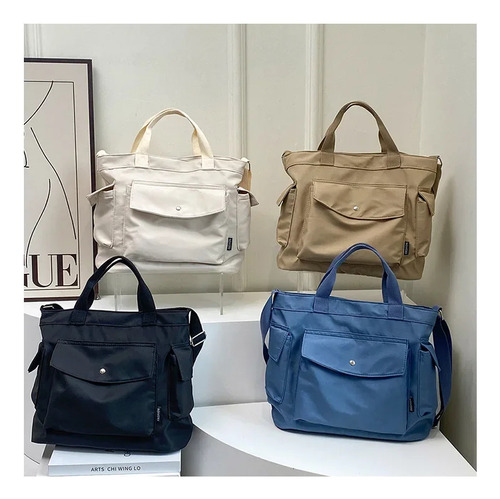 Bolsa De Lona De Gran Capacidad Trend Creamy-white