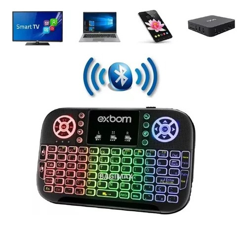 Mini Teclado Led Touchpad Sem Fio Wireless Tv Pc Ro-02695