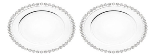 Jogo De 2 Sousplat De Cristal 32 Cm Daisy Wolff Cor Transparente